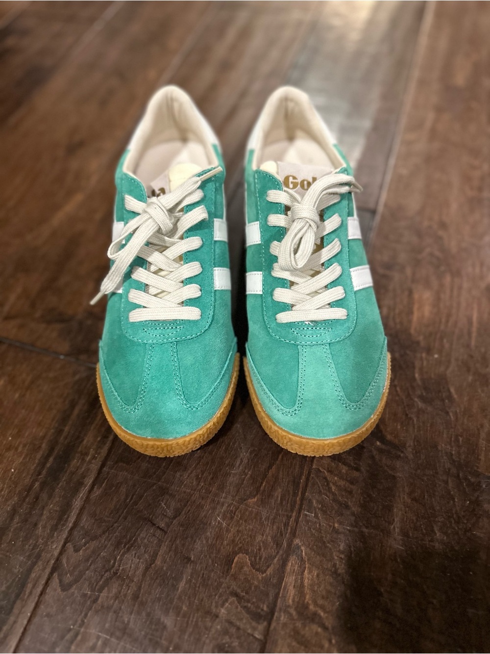Gola Men’s Turquoise Suede Sneakers with White Stripes